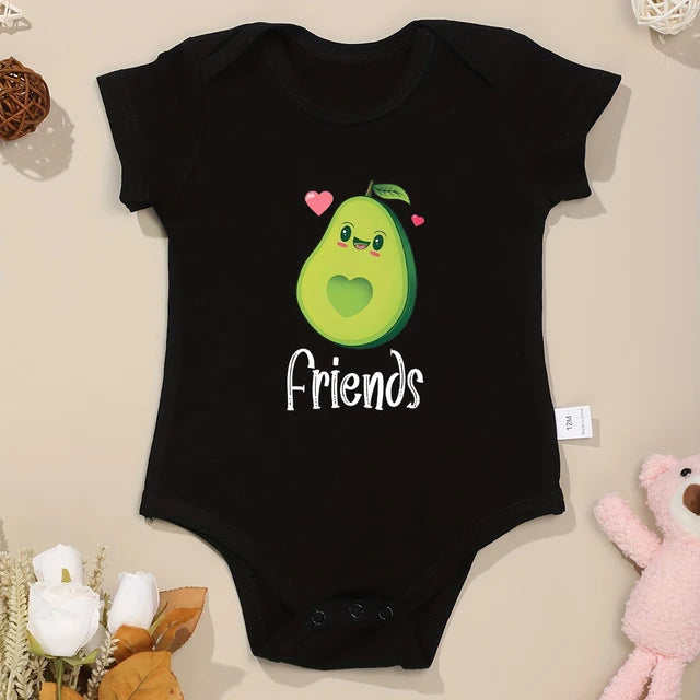 Best Friends Avocado Twin Outfits Friends-Black PillowNap