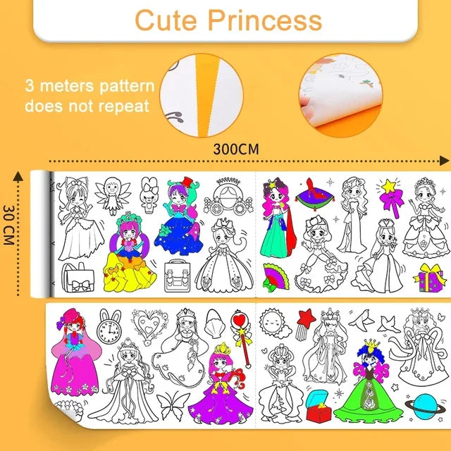 DIY Giant Coloring Pages - 3M/10FT Cute Princess PillowNap