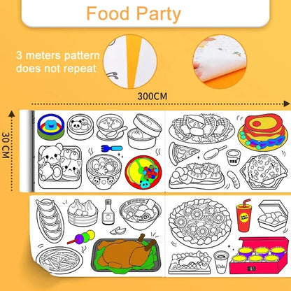 DIY Giant Coloring Pages - 3M/10FT Food Party PillowNap