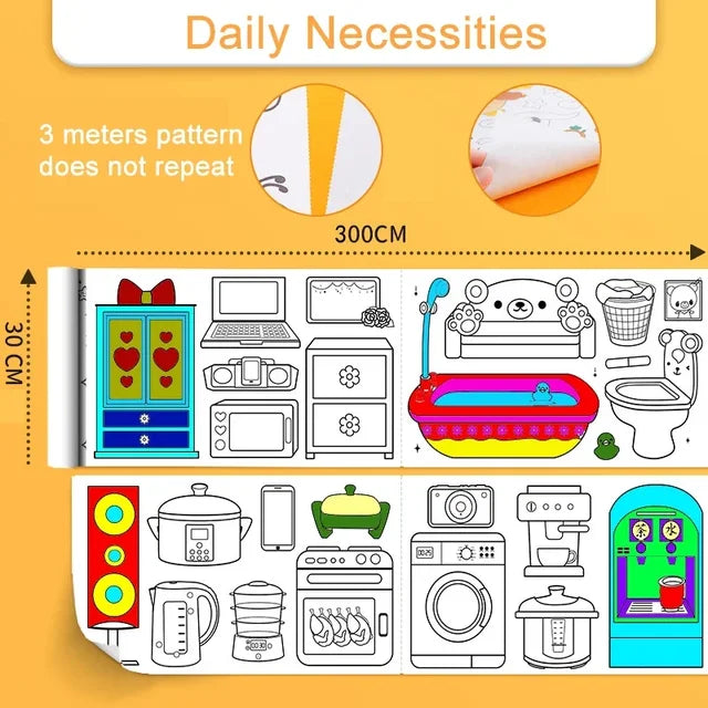 DIY Giant Coloring Pages - 3M/10FT Daily Necessities PillowNap