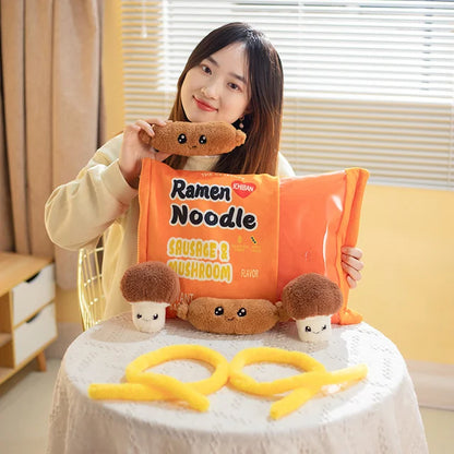 ET Stuffed Animal Bags From 30 to 45cm Orange Ramen Noodle PillowNap