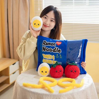 ET Stuffed Animal Bags From 30 to 45cm Blue Ramen Noodle PillowNap