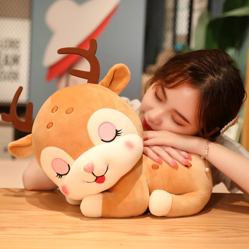 Cute Sika Deer Stuffed Animal Plush Doll PillowNap