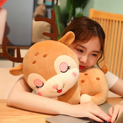 Cute Sika Deer Stuffed Animal Plush Doll PillowNap