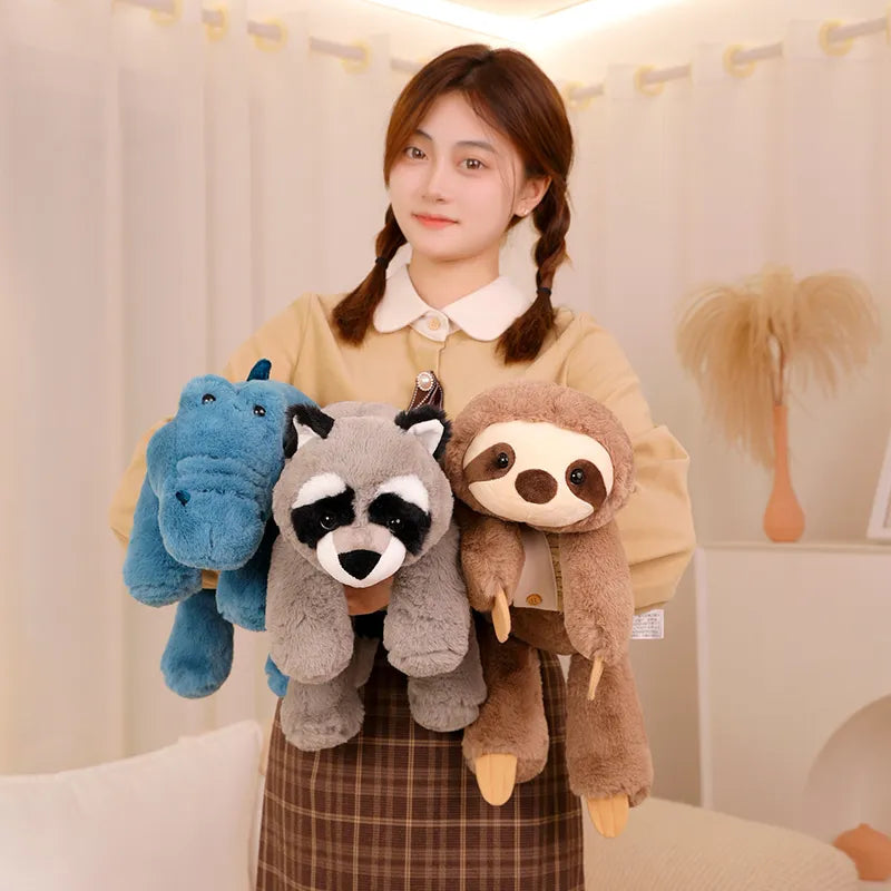 Cute Company Of Raccoon Crocodile Sloth & Fox Plush Animals – PillowNap™