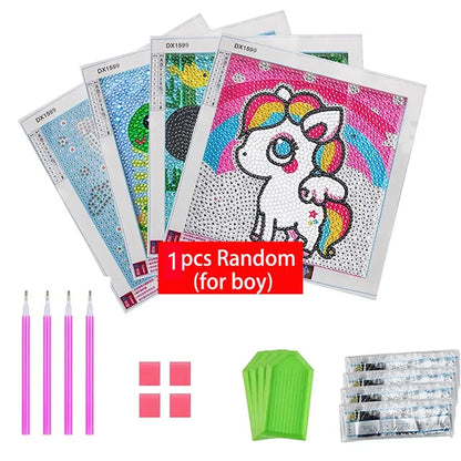 Rhinestone Diamond Embroidery DIY Paintings for Kids Set for boys PillowNap