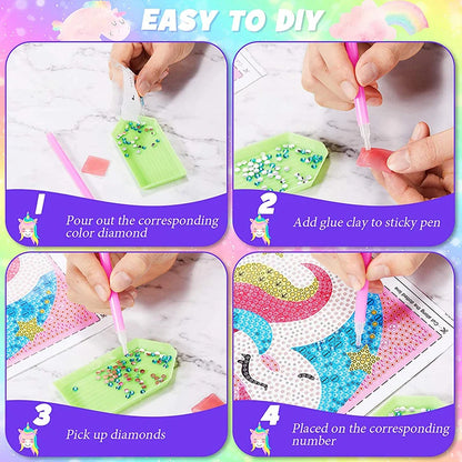 Rhinestone Diamond Embroidery DIY Paintings for Kids PillowNap