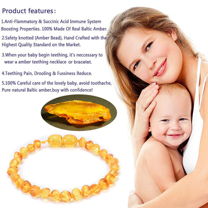 Natural Amber Newborn Baby Bracelet PillowNap