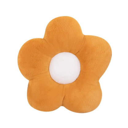 Plush Small Lumbar Flower Pillow Brown PillowNap