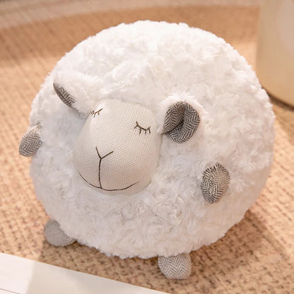 Sheep Stuffed Animal Pillow White closed eyes PillowNap