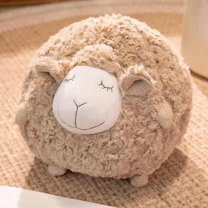 Sheep Stuffed Animal Pillow Brown closed eyes PillowNap