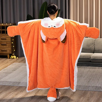 Plush Soft Cartoon Fox Robe Adults PillowNap