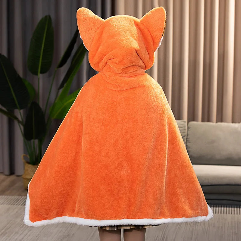 Plush Soft Cartoon Fox Robe Kids PillowNap