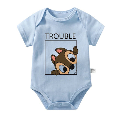 Double Trouble Twin Bodysuits Outfits Trouble-Blue PillowNap