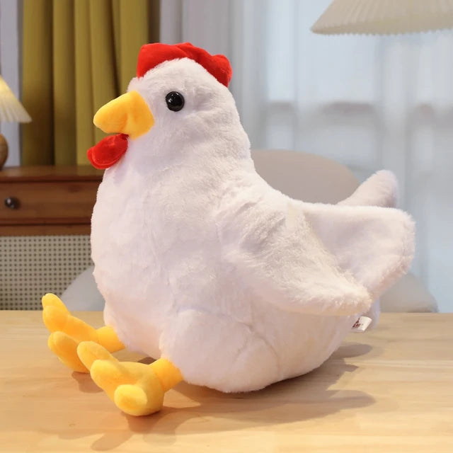 Realistic Chicken Stuffed Animal White PillowNap
