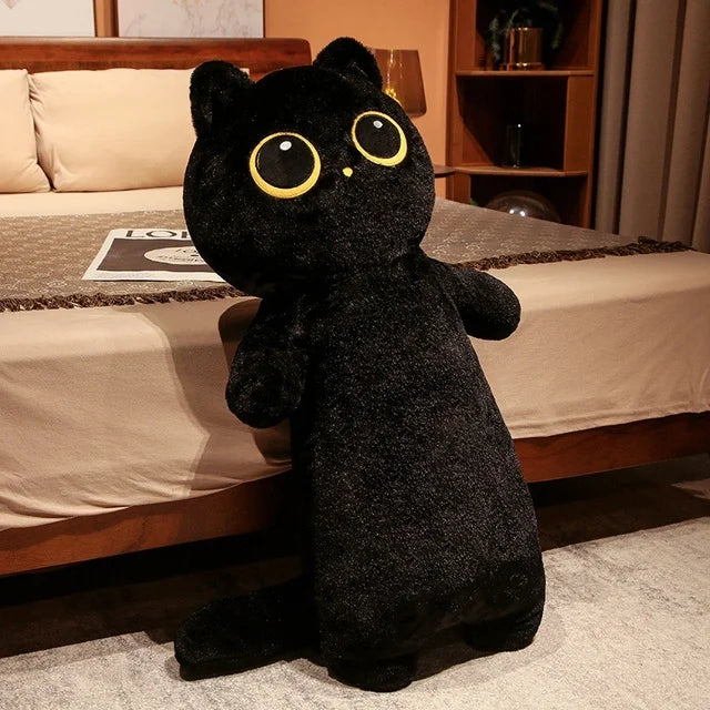 Cat Stuffed Animal With Big Eyes Black cat PillowNap