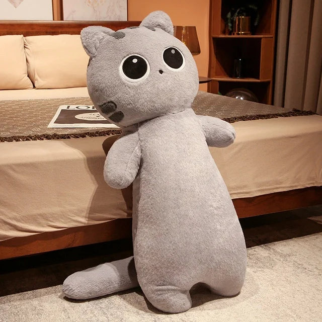 Cat Stuffed Animal With Big Eyes Grey cat PillowNap
