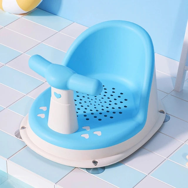Playful Non-Slip Baby Bath Seat Blue PillowNap