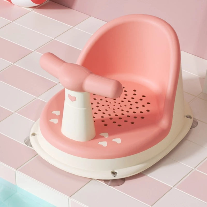 Playful Non-Slip Baby Bath Seat Pink PillowNap