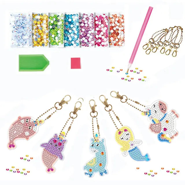 Kids Diamond Painting Keychains Kit DIY 7 PillowNap