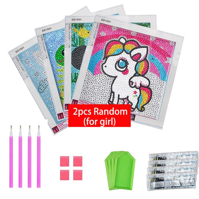 Kids Diamond Painting Kit DIY 2 pcs for girl PillowNap