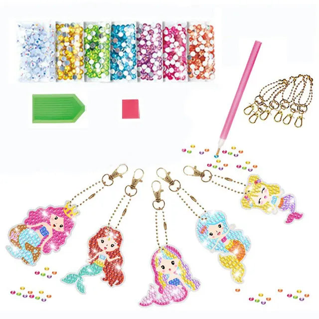 Kids Diamond Painting Keychains Kit DIY 6 PillowNap