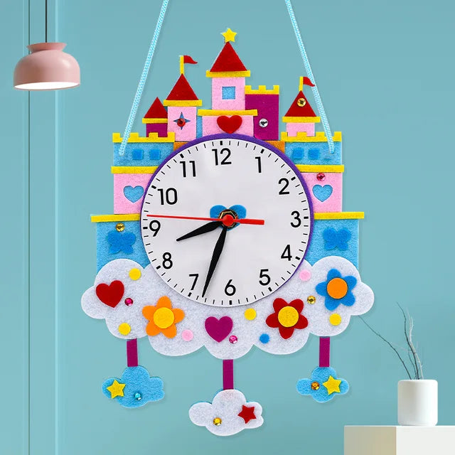 Kids DIY Cartoon Wall Clock B PillowNap