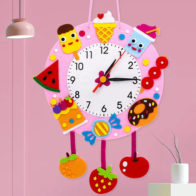 Kids DIY Cartoon Wall Clock D PillowNap