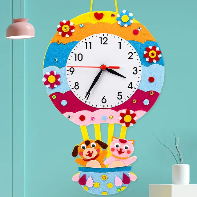 Kids DIY Cartoon Wall Clock C PillowNap