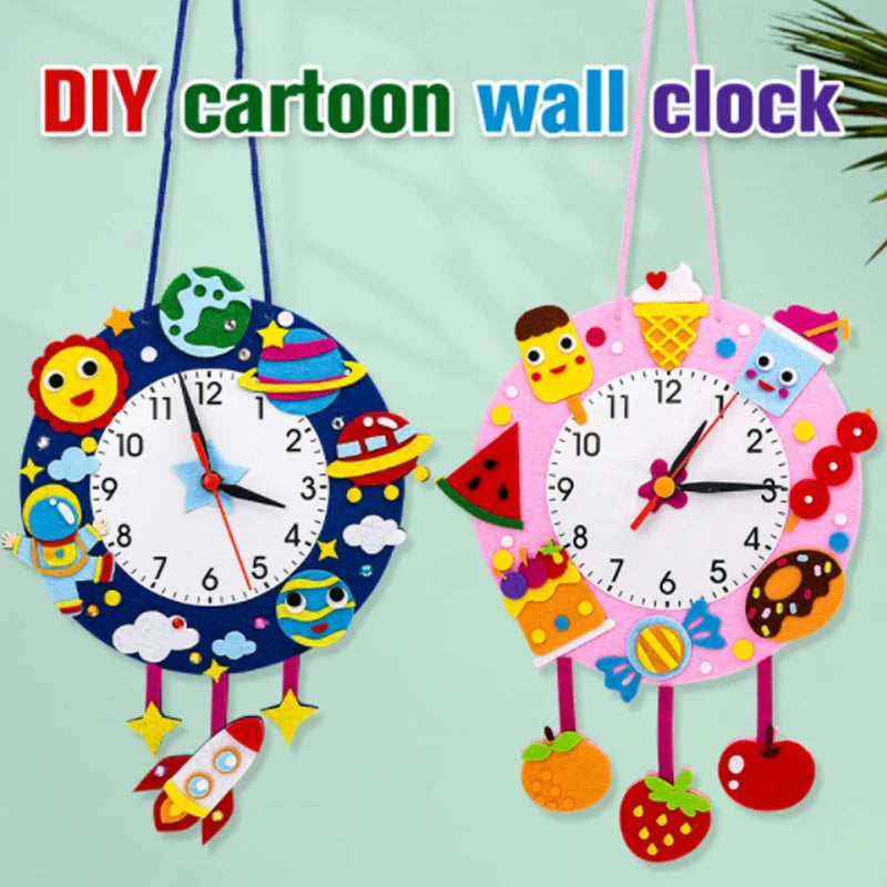 Kids DIY Cartoon Wall Clock PillowNap