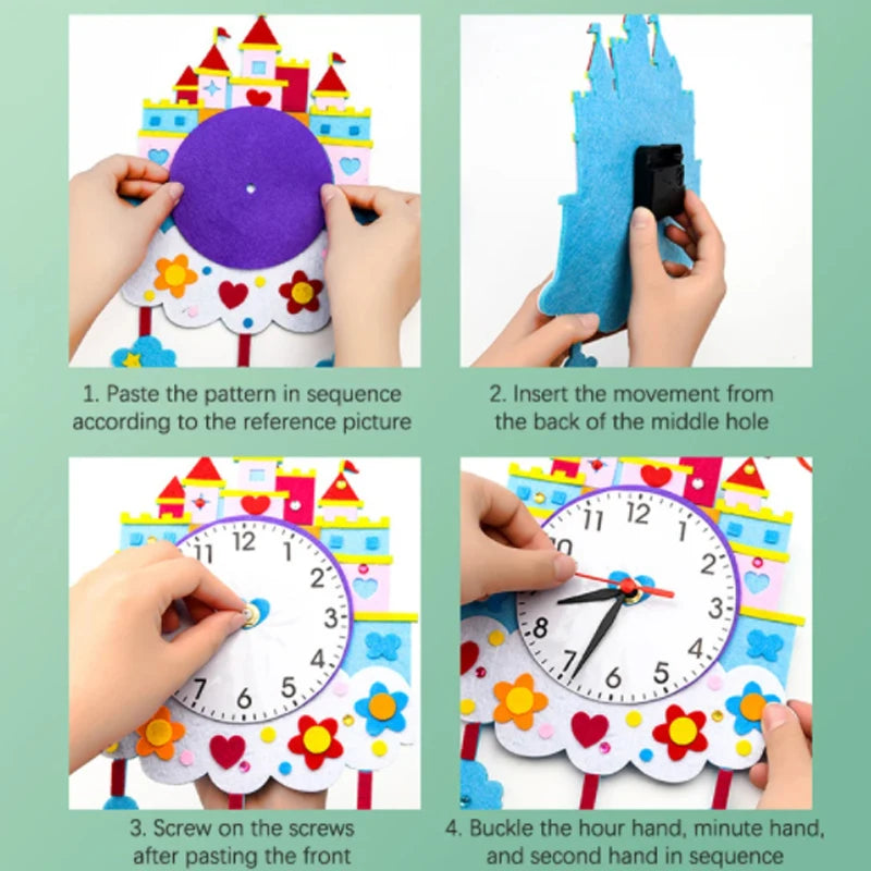 Kids DIY Cartoon Wall Clock PillowNap