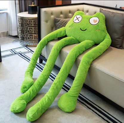 Long Legged Stuffed Creatures Green Frog PillowNap