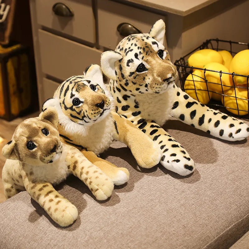 Realistic Tiger Lion And Leopard Plush PillowNap