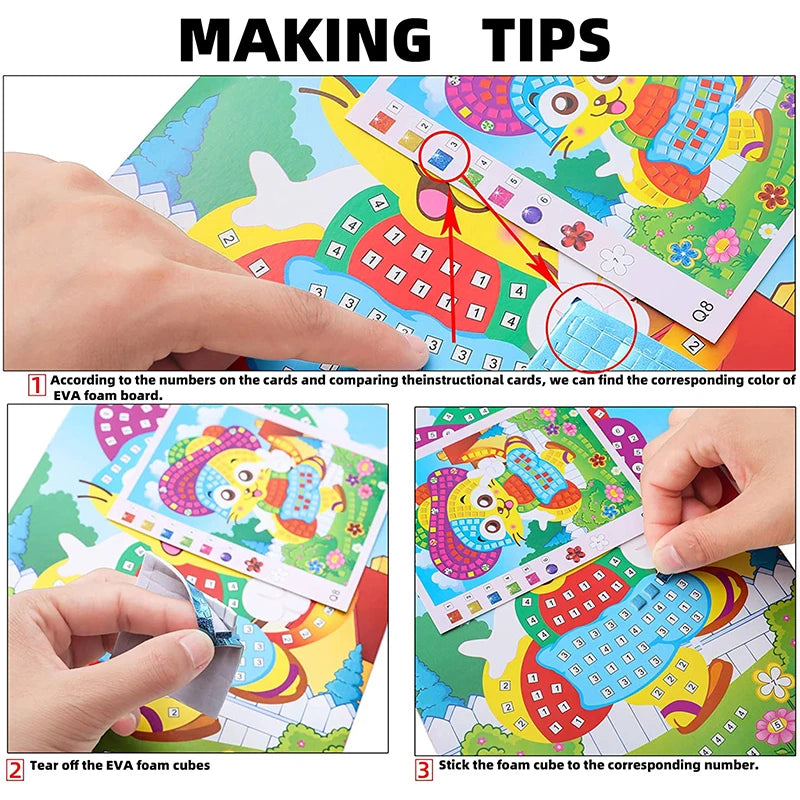 Mosaic Crystal Sticker Art Puzzle DIY for Kids PillowNap