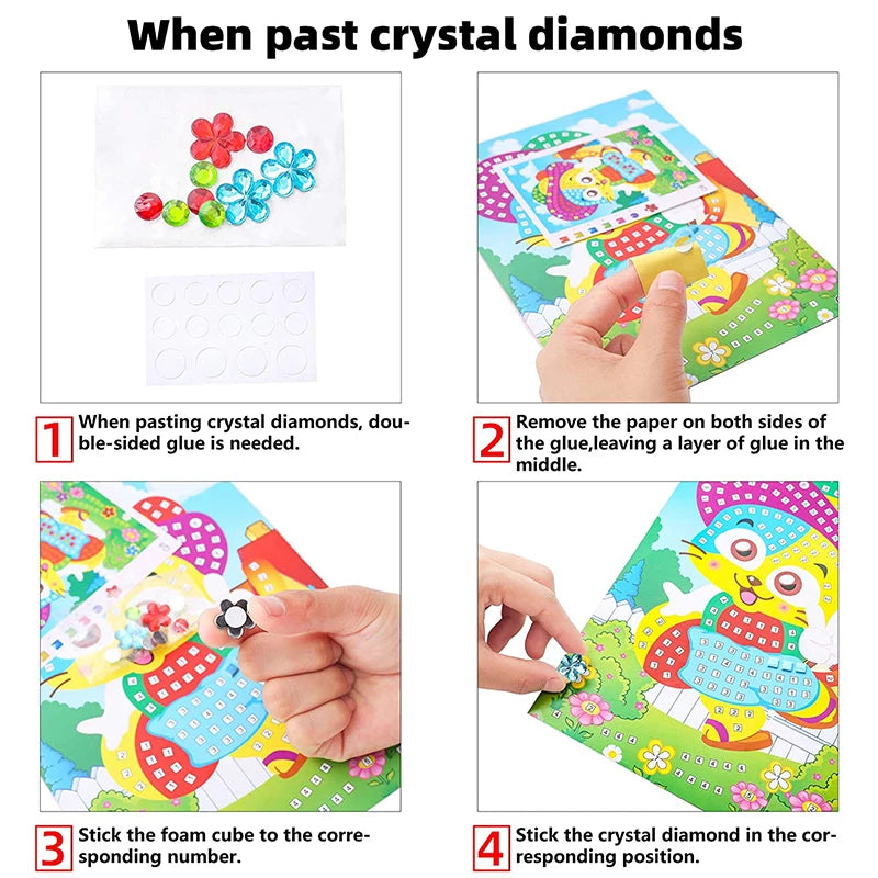 Mosaic Crystal Sticker Art Puzzle DIY for Kids PillowNap