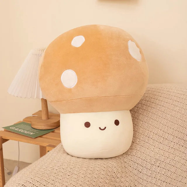 Plush Mushroom Pillow Light Brown PillowNap