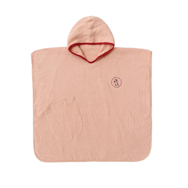 Muslin Baby Hooded Beach Towel Pink(Pocket) PillowNap
