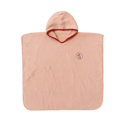 Muslin Baby Hooded Beach Towel Pink(Pocket) PillowNap