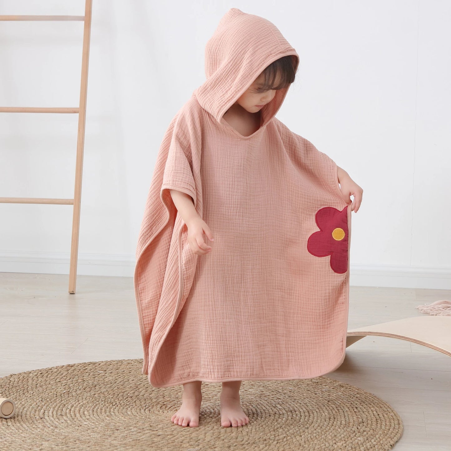 Muslin Baby Hooded Beach Towel PillowNap