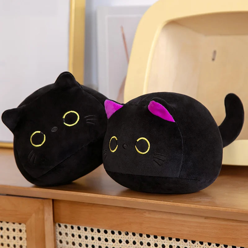 Black cat plush pillow sales
