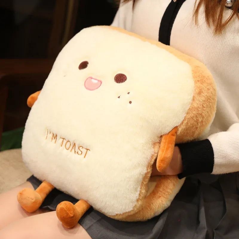 Cute Fluffy Bread Toast Hand Warmer Pillow PillowNap