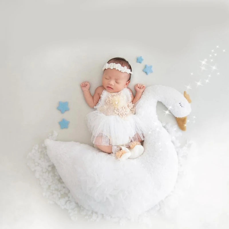 Baby Swan Pillow For Photoshoots PillowNap