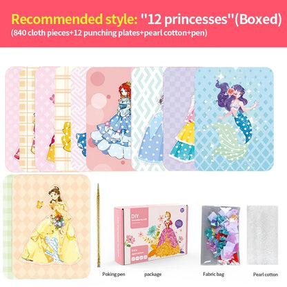 Creative Puzzle Puncture Painting For Girls 12 Princess Box PillowNap