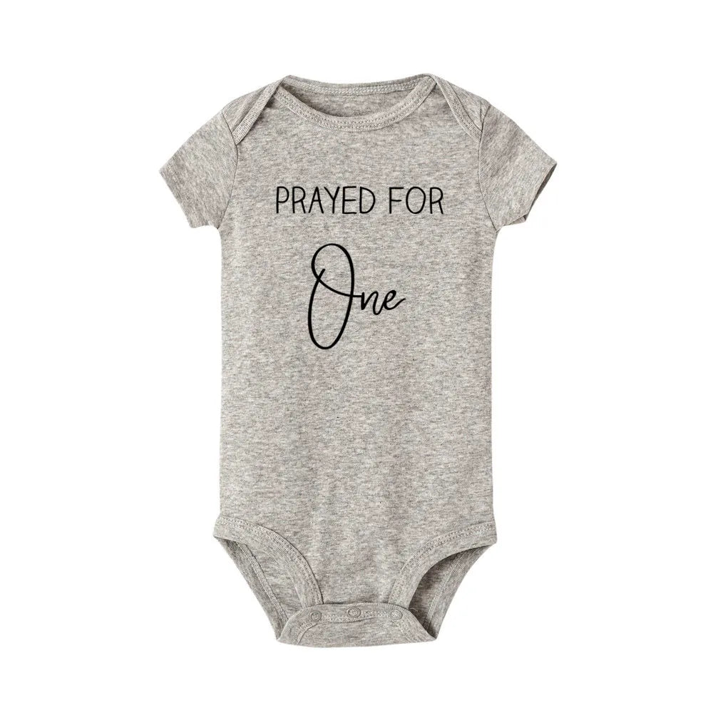 Prayed for One Blessed With Two Twins Bodysuit Grey-One PillowNap
