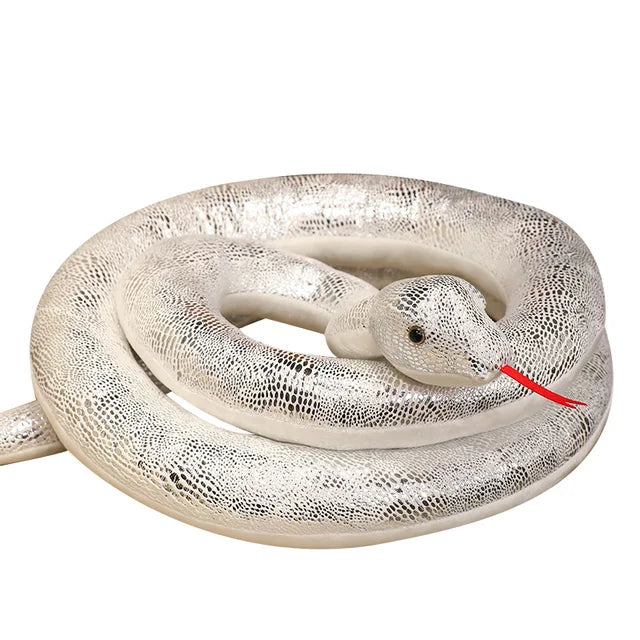 Realistic Snake Stuffed Toy Silver PillowNap