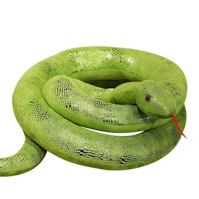 Realistic Snake Stuffed Toy Green PillowNap