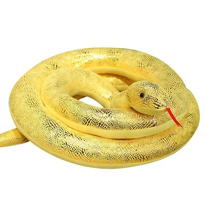 Realistic Snake Stuffed Toy Yellow PillowNap