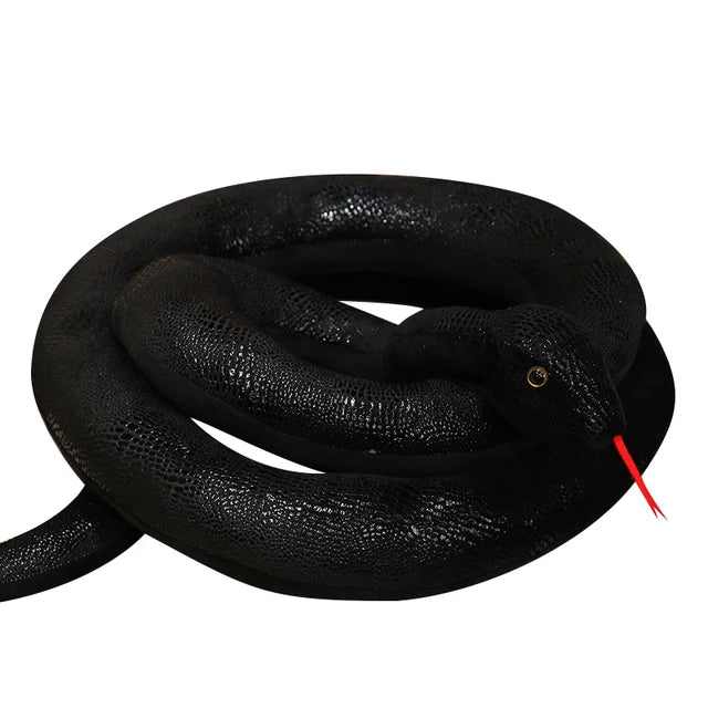 Realistic Snake Stuffed Toy Black PillowNap