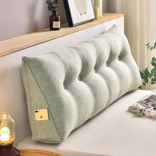 King Size Wedge Reading Pillow Green 100x50x20cm