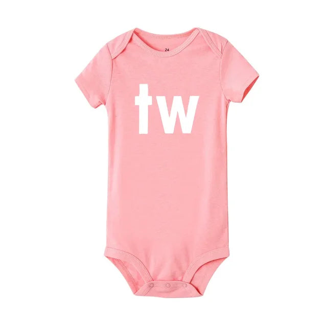TW & IN Letter Print Twins Outfit Pink-TW PillowNap